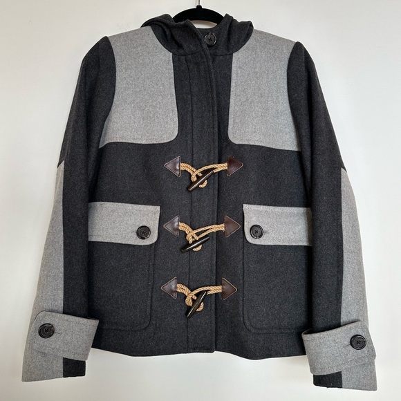 J. Crew Jackets & Blazers - J. Crew Women’s Color Block Duffle Toggle Coat in Heather Charcoal Size 6
